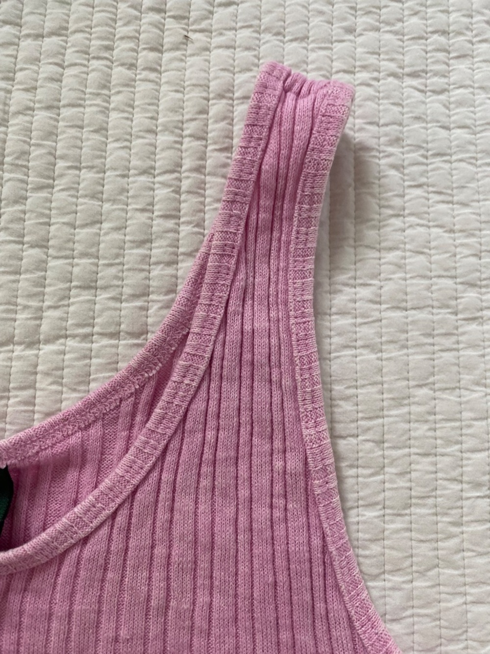 Wild Fable pink ribbed button tank top - Picture 6 of 8
